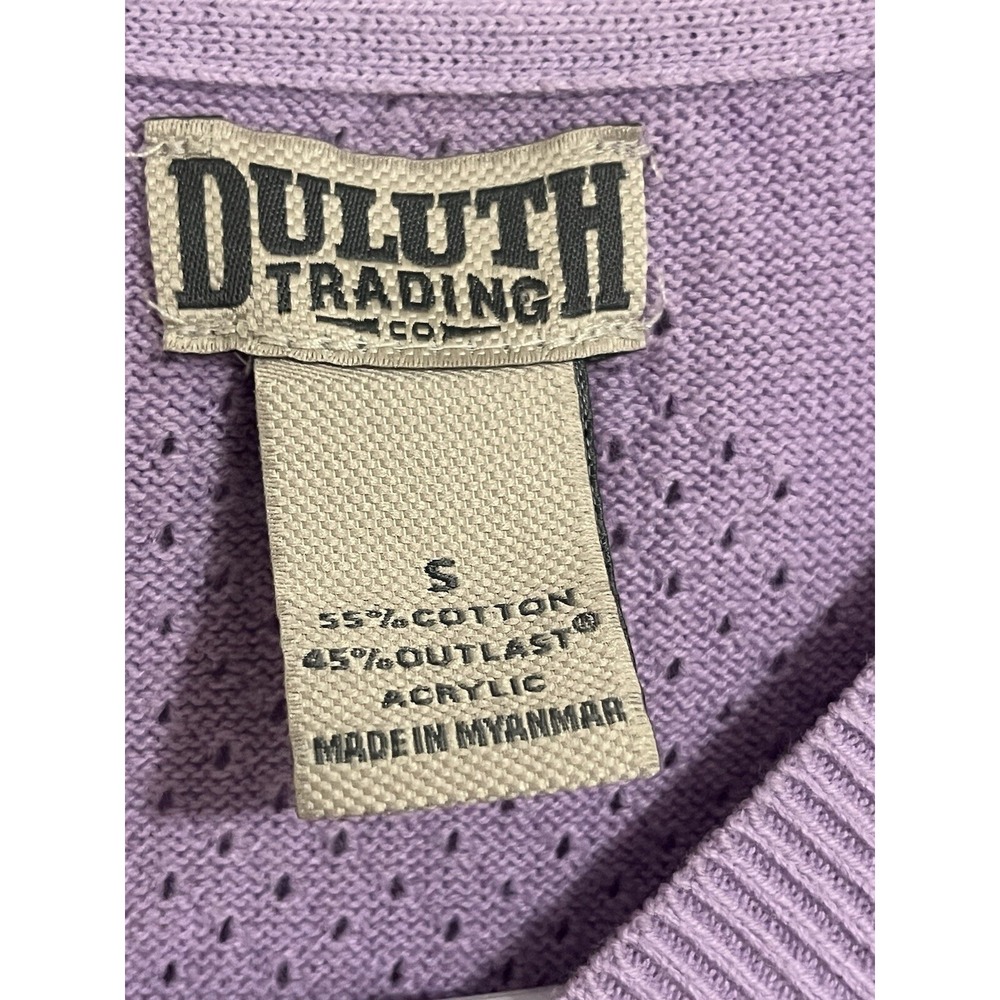 Duluth Trading Co Pullover Sweater Women Small Purple Plum Outlast Acrylic - Picture 6 of 9